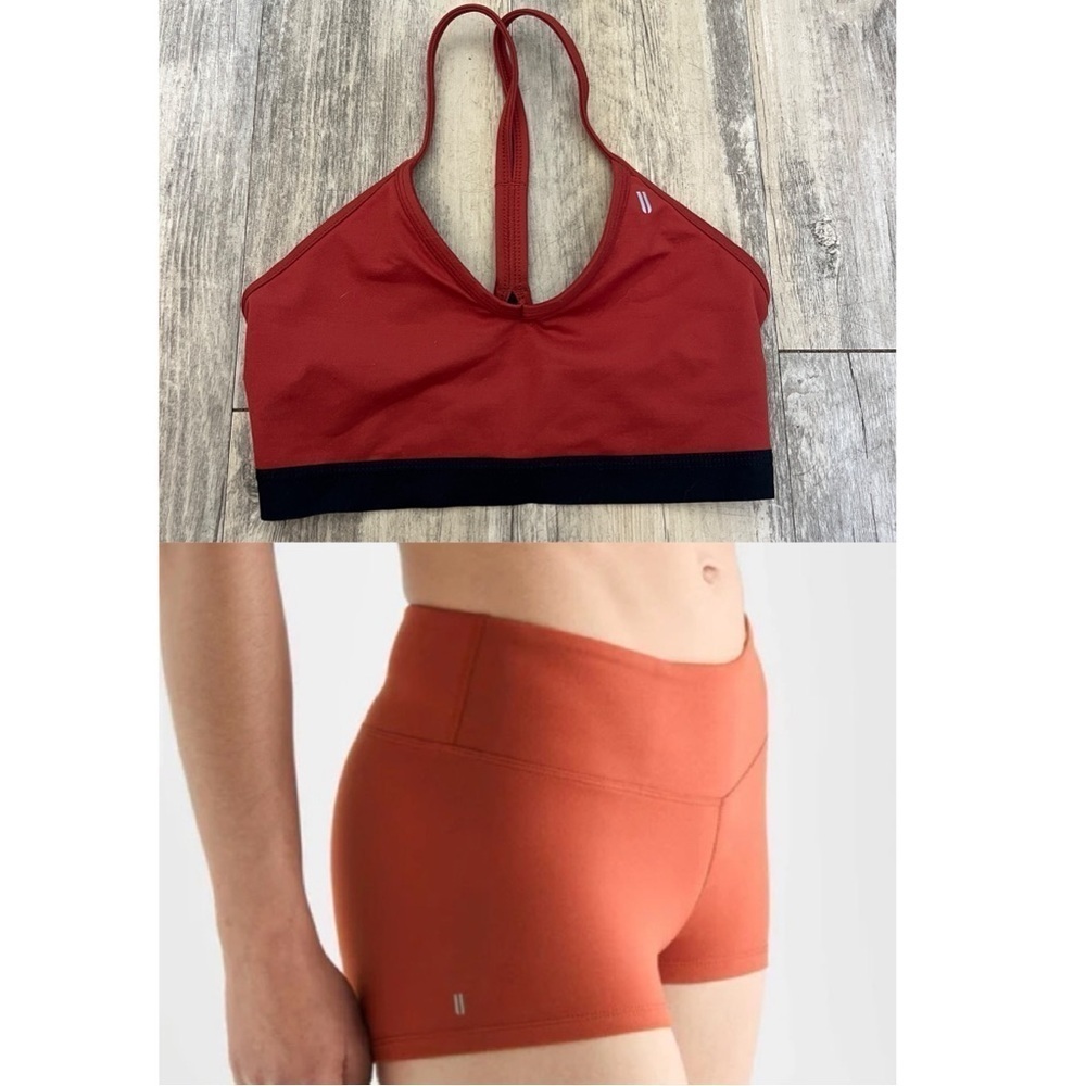 Nobull Women’s Low Rise Short 2” Inseam and Sports Bra in Canyon SET